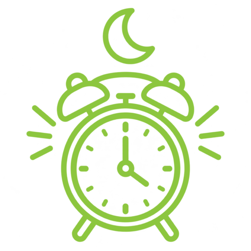 Clock and moon representing nighttime monitoring